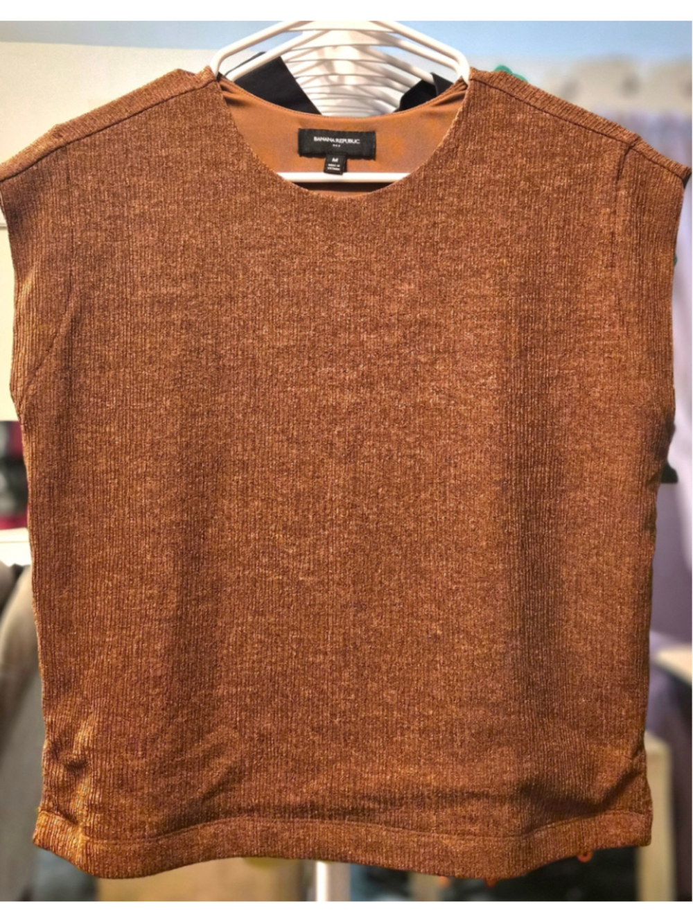 Women's Banana Republic Brown Short Sleeve Knit Tee, Size M